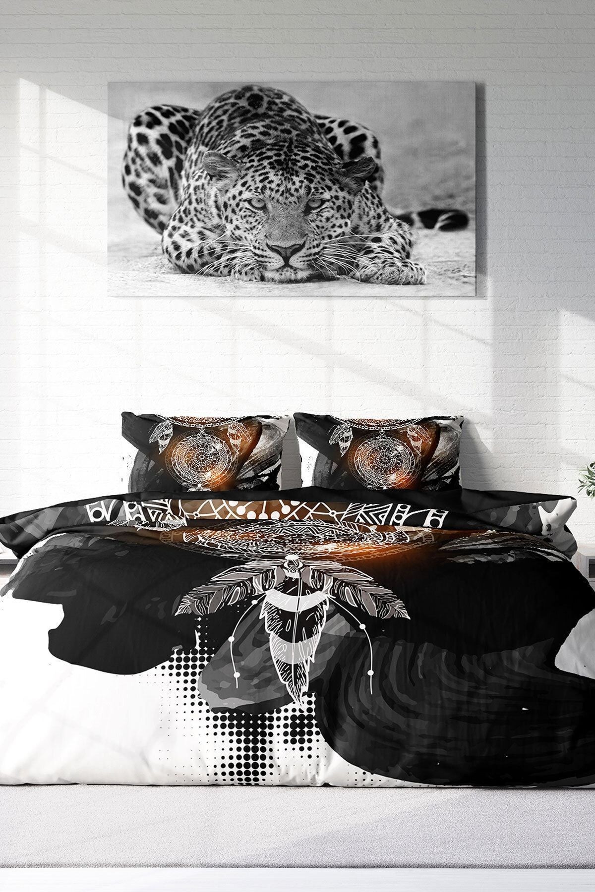 Kıng Sıze Dream Feather 3d Pamuk Saten Çift Kişilik Nevresim Takımı 220x240cm