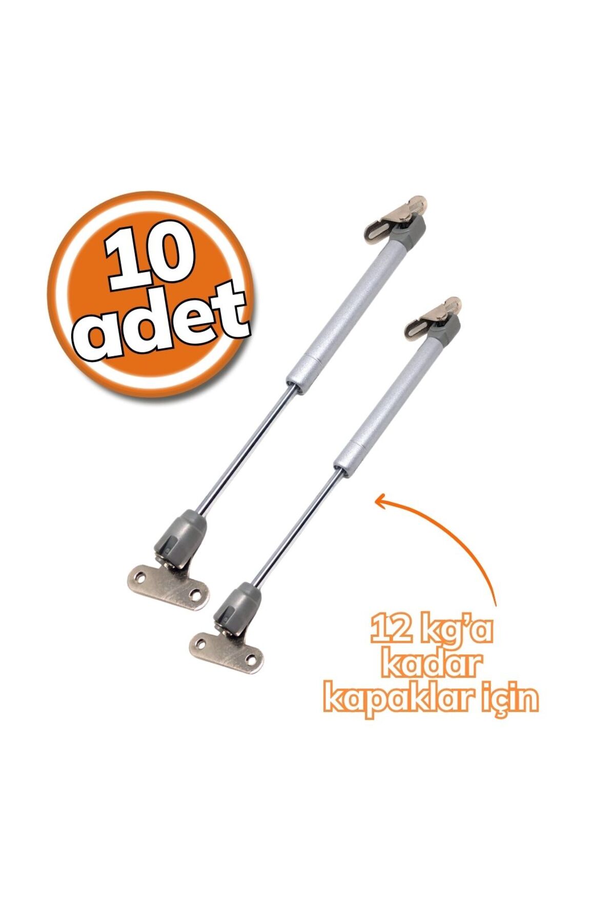 Gazlı Piston 120 Newton Gri 10'lu Set