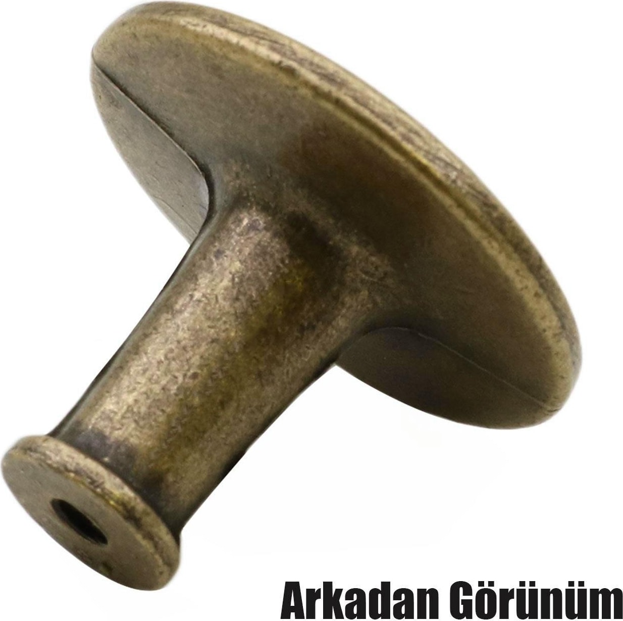 Big Düğme Çekmece Dolap Kapak Kulpu Kulbu Antik Sarı Metal Kulp