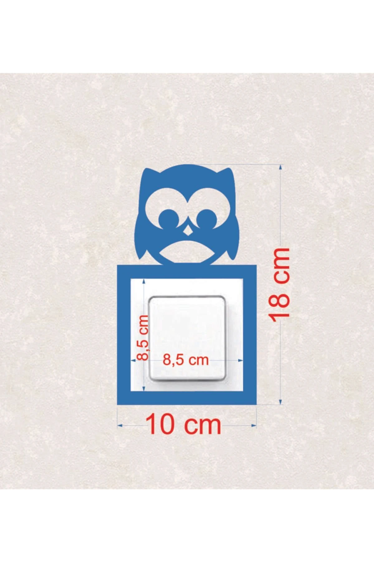 2121-m Lazer Kesim Ahşap Anahtar Priz Çerçevesi Mavi Tekli Baykuş