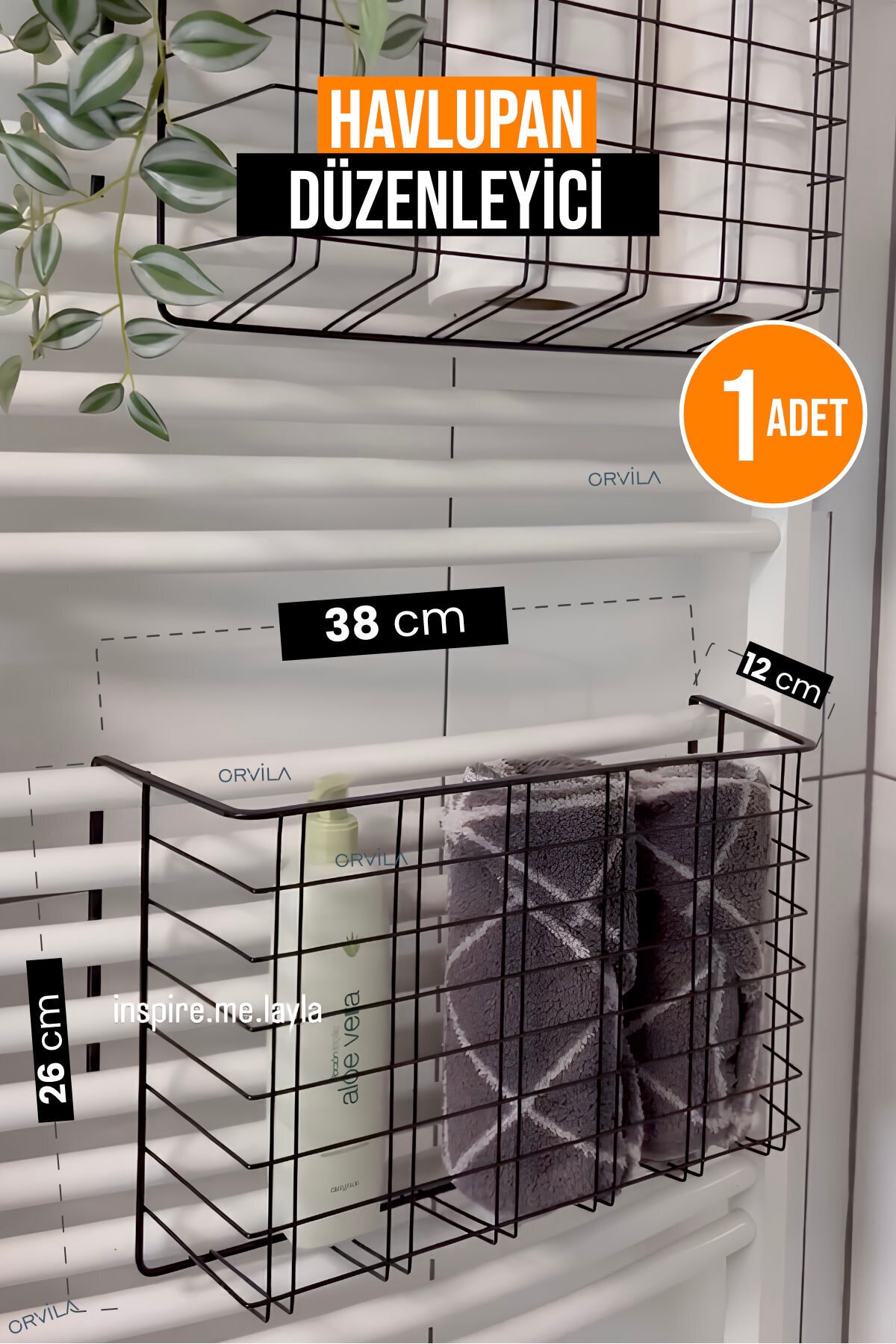 Asılabilir Havlupan Düzenleyici Banyo Havluluk Kurutma Sepeti Tuvalet Kağıdı Organizeri 1 Adet