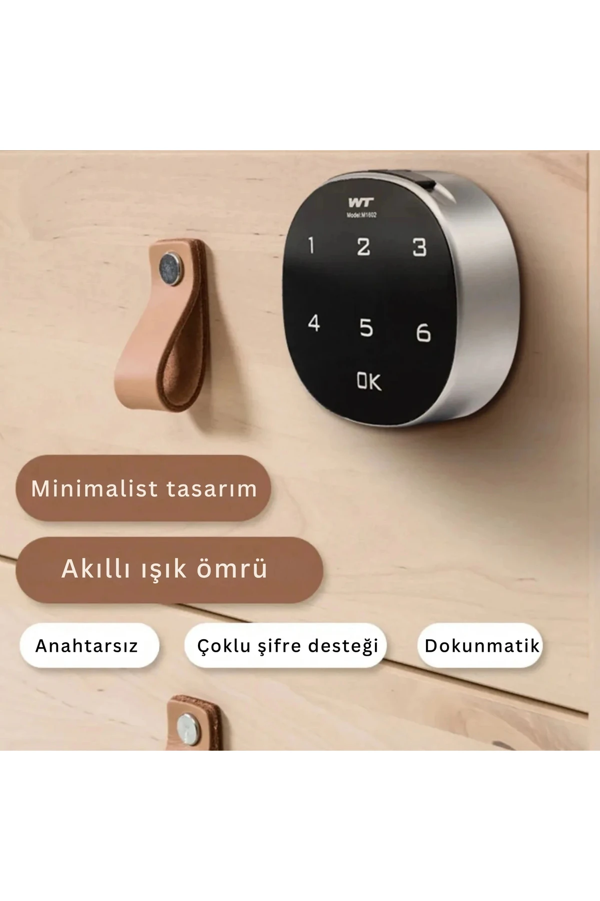 Akıllı Şifreli Dolap Çekmece Kilidi Dokunmatik Sayısal Tuş Takımı, Anahtarsız Elektronik K