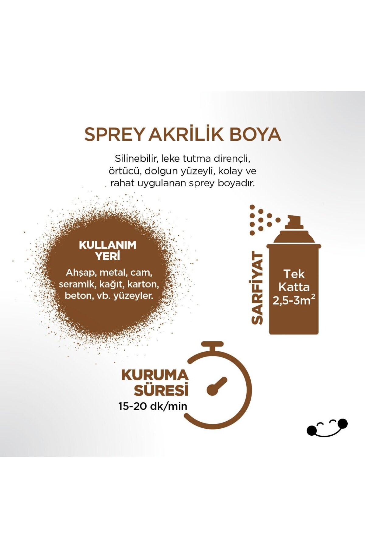 AçıK Kahve Sprey Boya 400 ml (5 Adet )