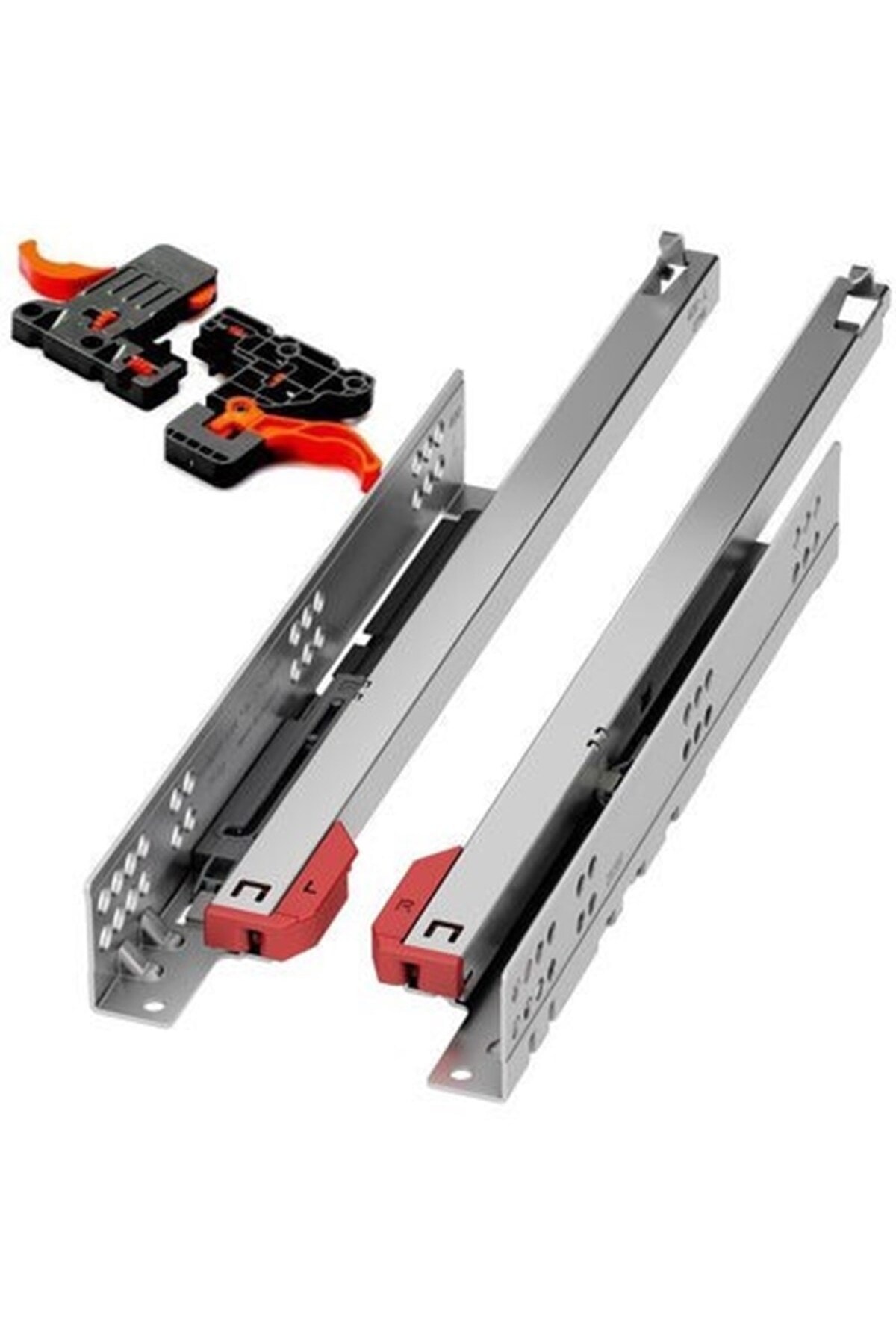 Ultimade 50 Cm Tek Açılım Frenli Ray Çekmece Rayı Mandal Dahil