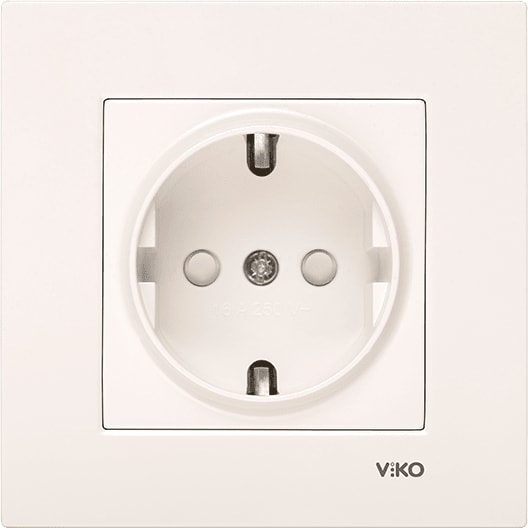 Karre/Meridian Krem Topraklı Priz Ç.K. Mekanizma Çerçeve Hariç