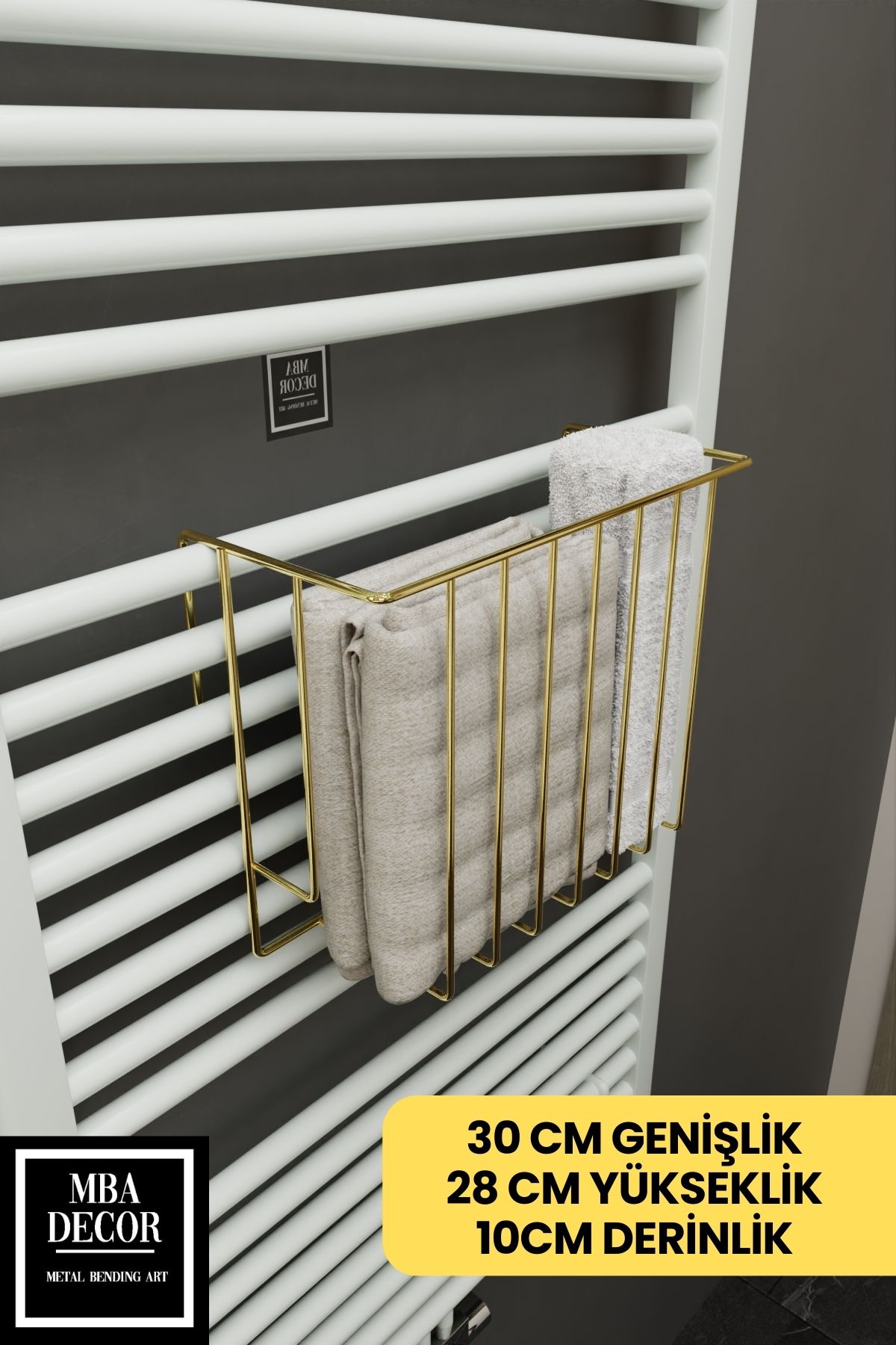 Gold Havlupan Düzenleyici Asılabilir Organizer Banyo Havluluk Tuvalet Kağıdı 30x28x10cm