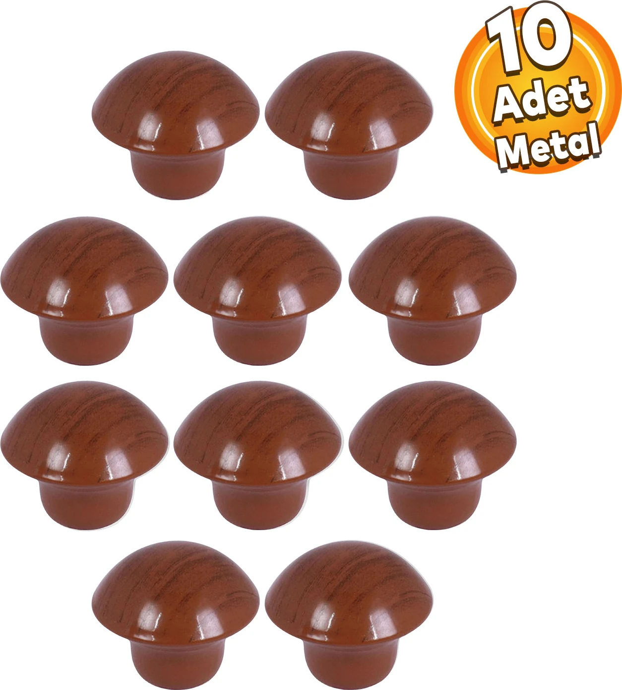 Mantar Düğme Kulp Çekmece Dolap Kapak Kulpu Kulbu Armut Renk Tek Vidalı Kulpları (10 ADET)