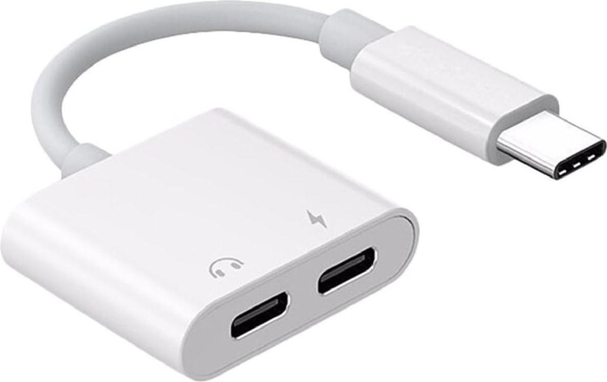 5067 Type C To Kulaklık Hızlı Şarj Giriş Çevirici Çoklayıcı Çoğaltıcı Splitter Adaptör