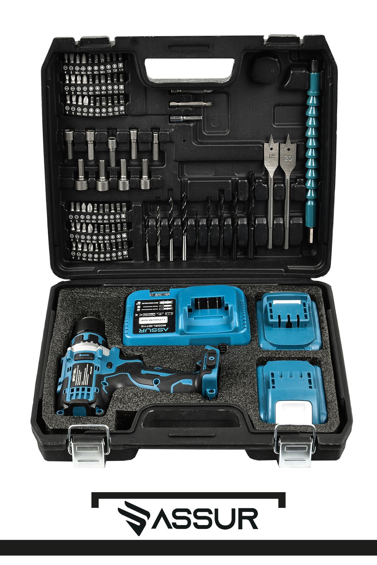 12v Çift Akülü Vidalama Metal Şanzıman Şarjlı Matkap