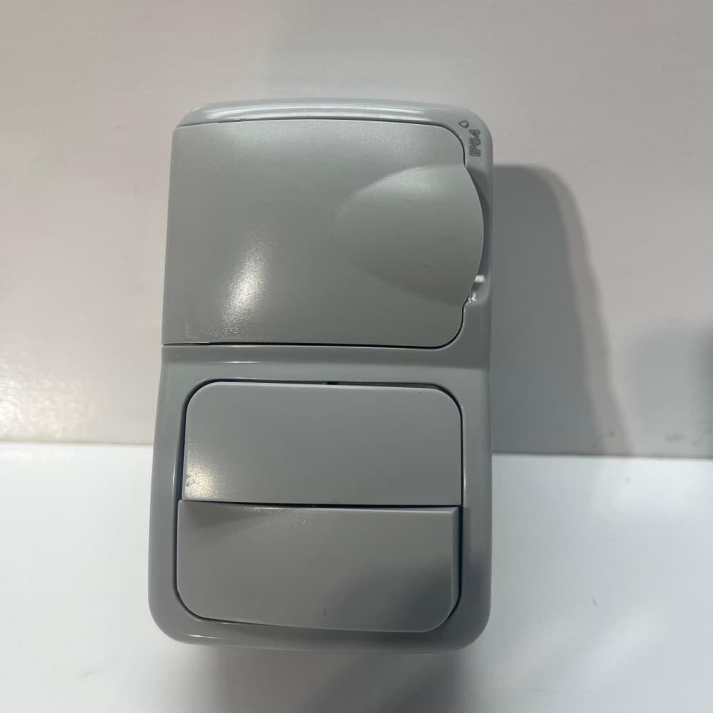 Bella Sıva Üstü Nemliyer Kapaklı Topraklı Priz + Komütatör Gri