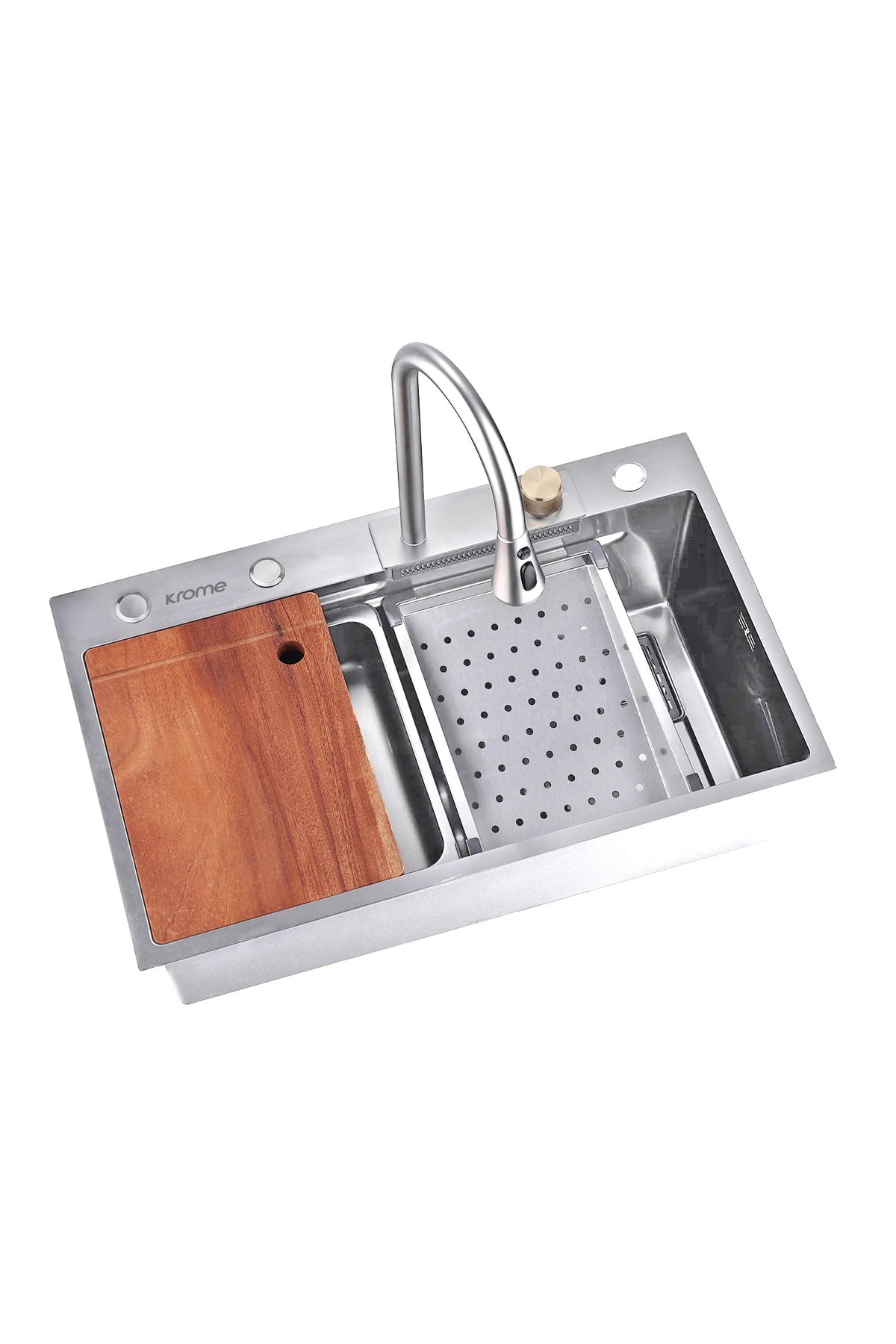 Teknolojik Akıllı Eviye Seti Kombine Basic Saten KRM1010-BR