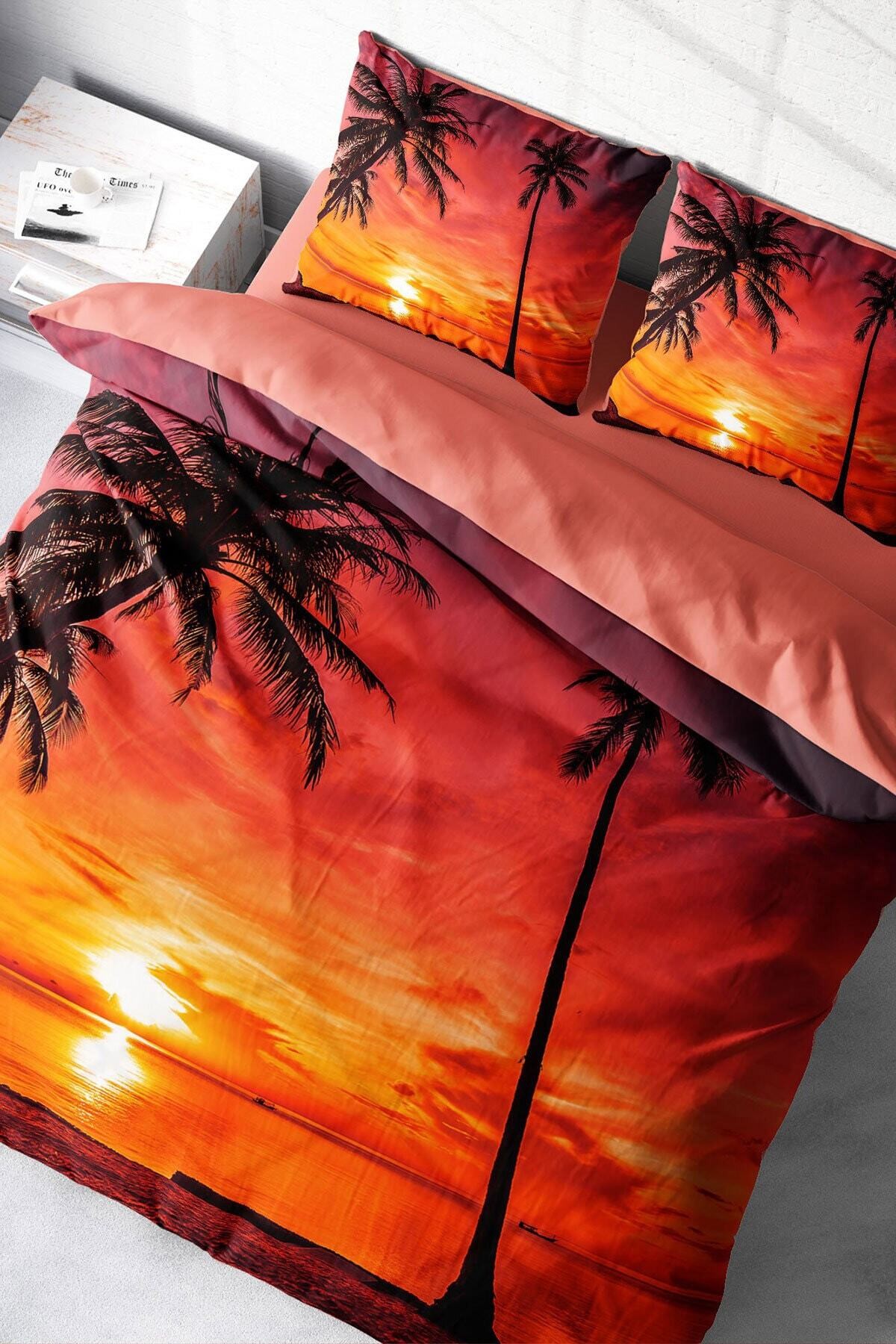 Kıng Sıze Gun Batımı 3d Çift Kişilik Nevresim Takımı 220x240cm
