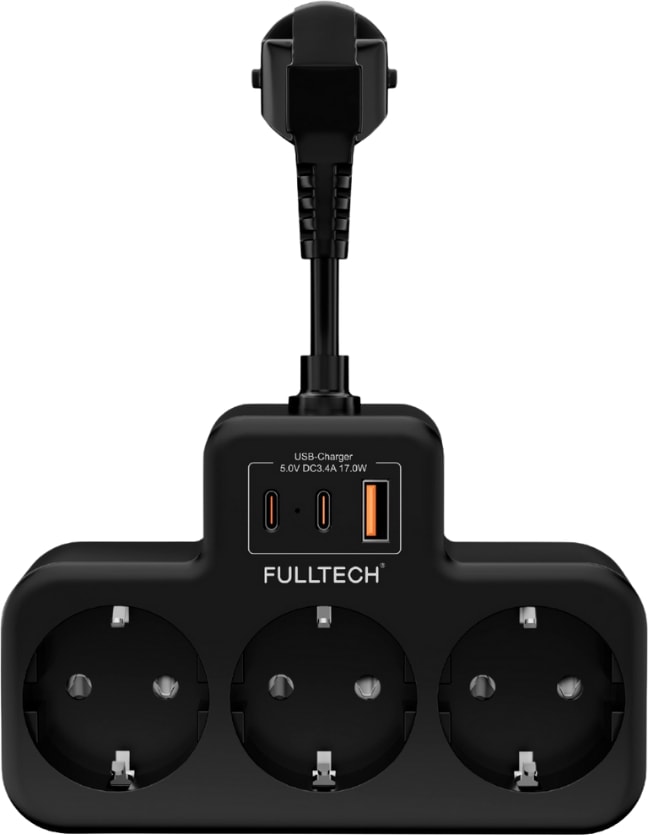 Akım Korumalı Priz, Duvar Priz Çoğaltıcı, 3x Priz Soketi, 2x Type-C Girişi, 1x USB Girişi, Çocuk Korumalı ve Isıya Dayanıklı Yapı, Aşırı Gerilim Koruyucu, 16A/3680W (Kablosuz)