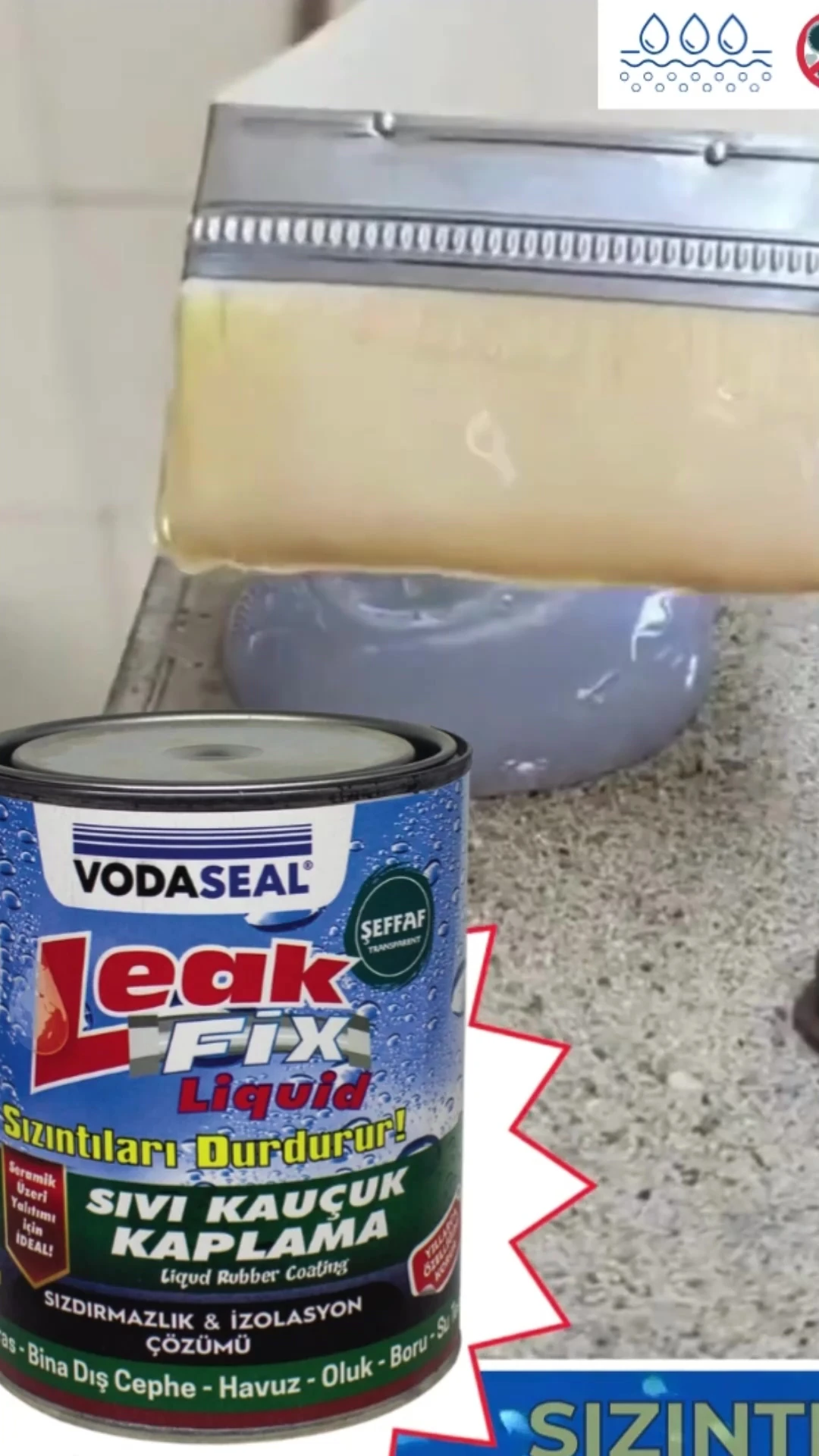 Şeffaf Leak Fix Liquid Su Sızıntı Durdurucu Sıvı Kauçuk Kaplama Izalasyon Sızdırmaz Yalıtım 700 gr