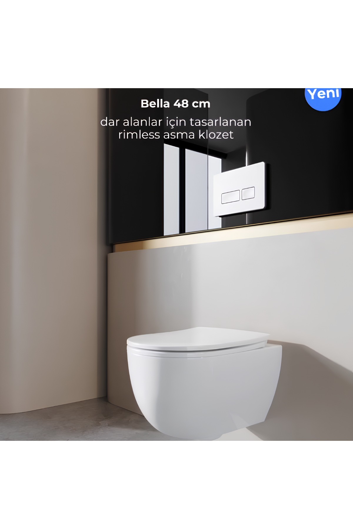 Bella Kanalsız Asma Klozet Set005019, Bella Yavaş Kapak