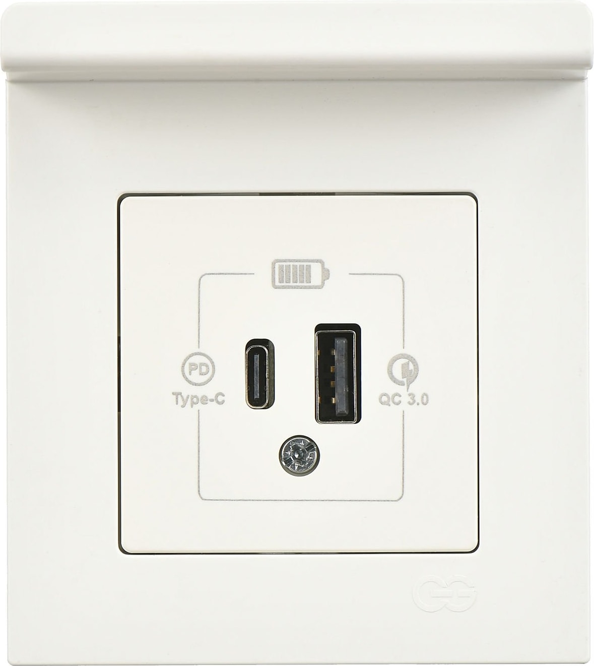Eqona Fildişi Beyaz Pratik Telefon Tutucu Şarj Prizi 20W QC3.0 PD Type-C + USB Çift Çıkışlı