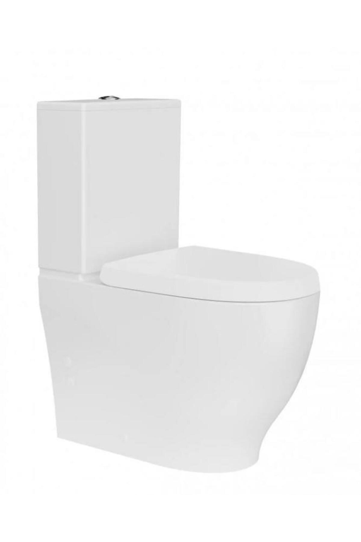 Mare Duvara Sıfır Kanalsız Klozet + Rezervuar + Duroplast Kapak + Çift Basmalı İç Takım SET