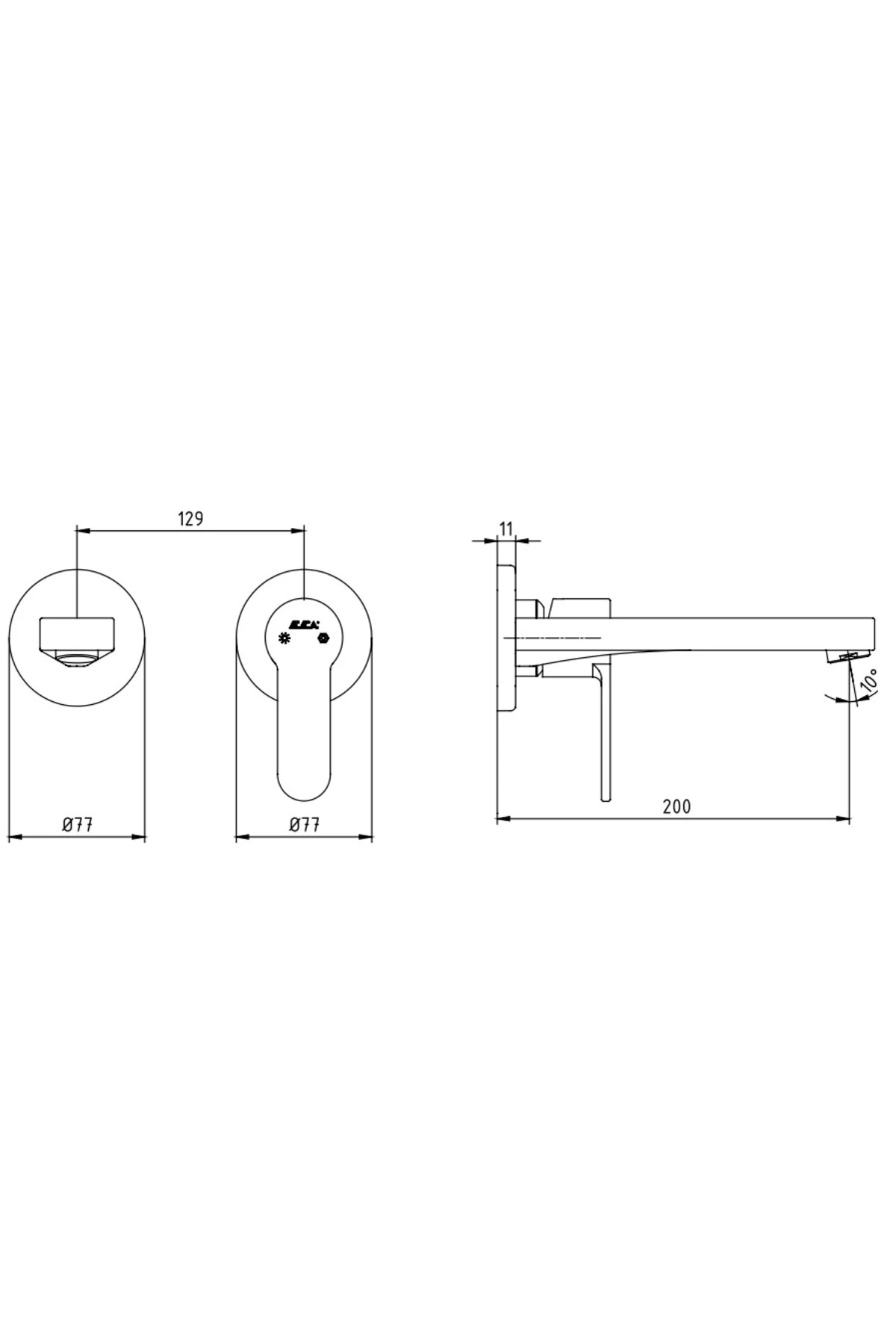 Nita Ankastre Lavabo Bataryası Sıva Üstü Çift Rozet 102167608-YY