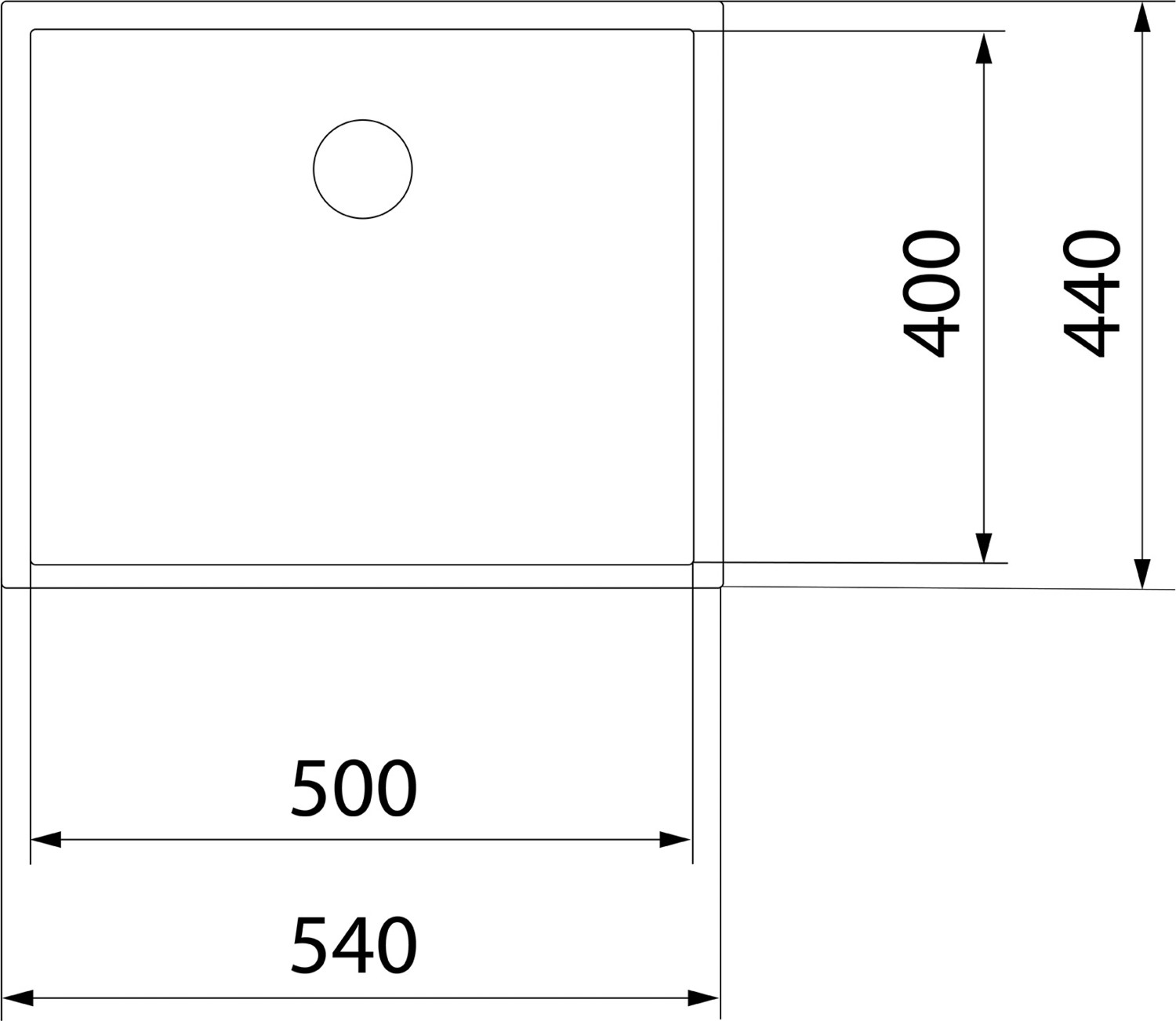 - Be Lınea Pureclean 50.40 - Tezgahaltı Eviye - Paslanmaz Çelik - 50 cm - 115000065