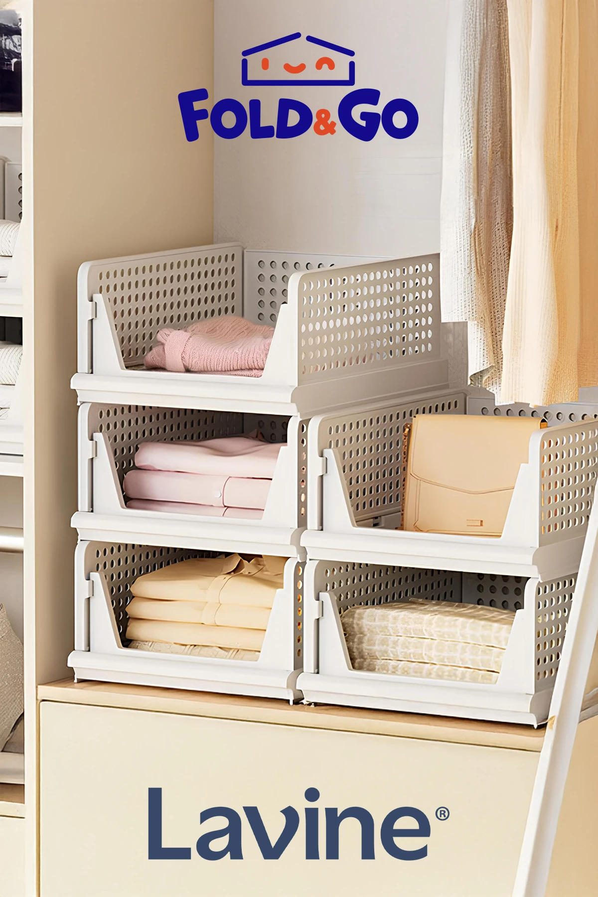 Lavine *3 Adet* Çok Amaçlı Kayar Raf Dolap Içi Kıyafet Ve Ev Aksesuarı Düzenleyici ”beyaz”