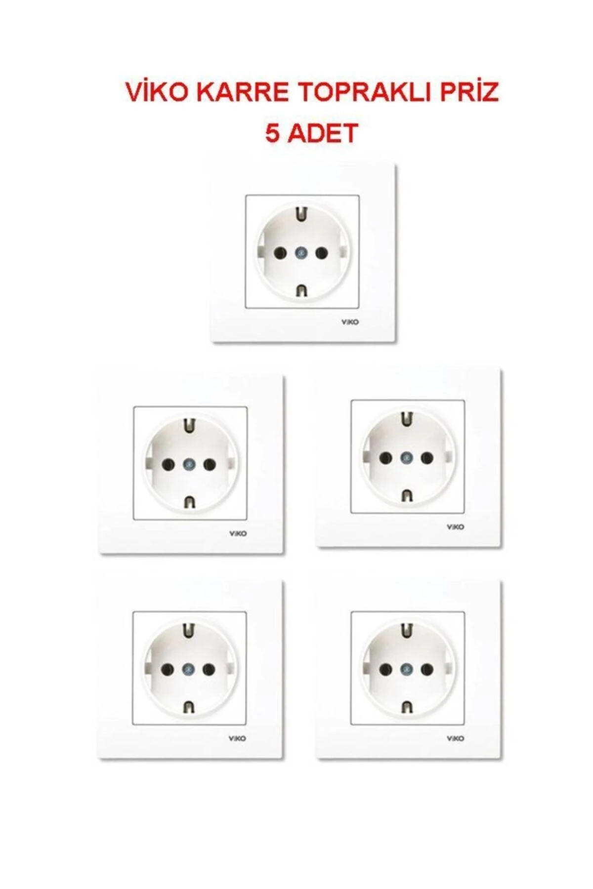 Karre Topraklı Priz + Çerçeve 5'li Set