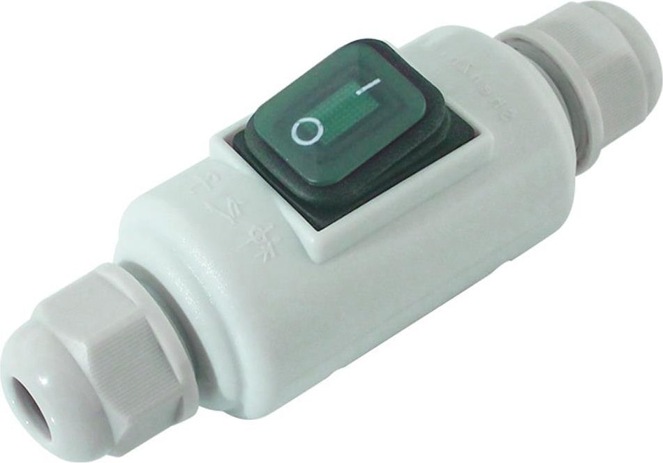 Powermaster PM-26936 Su Geçirmez Beyaz Kablo Switch 4 Pin Dış Çephe Aç Kapa Düğme Anahtar Neme Dayanıklı