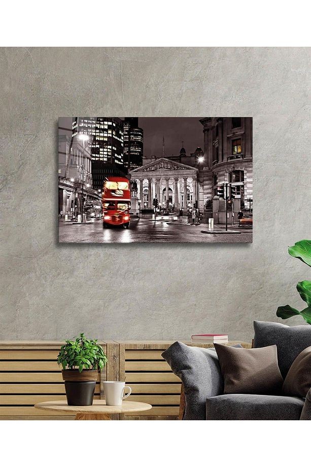 Londra Cam Tablo 4mm Dayanıklı Temperli Cam, London Glass Wall Decor