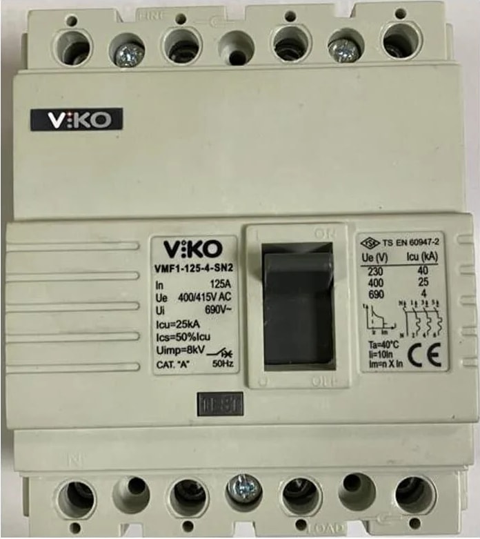 4X400 Amper 4 Kutuplu 50KA Sabit Kompakt Şalter VMF4-400-4-SN2