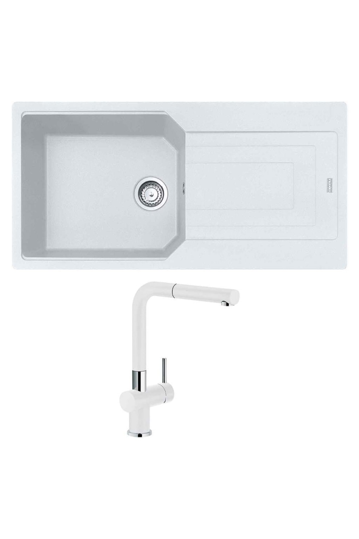 Ubg 611-100 Granit Bianco Evye, Active Plus Doccia Bianco Armatür