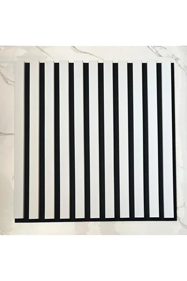 50x50cm 1 Adet Siyah Beyaz Akustik Panel 3mm Keçe Ve 8mm Mdflam Salon Ofis Duvar Çıtası Paneli Bolu