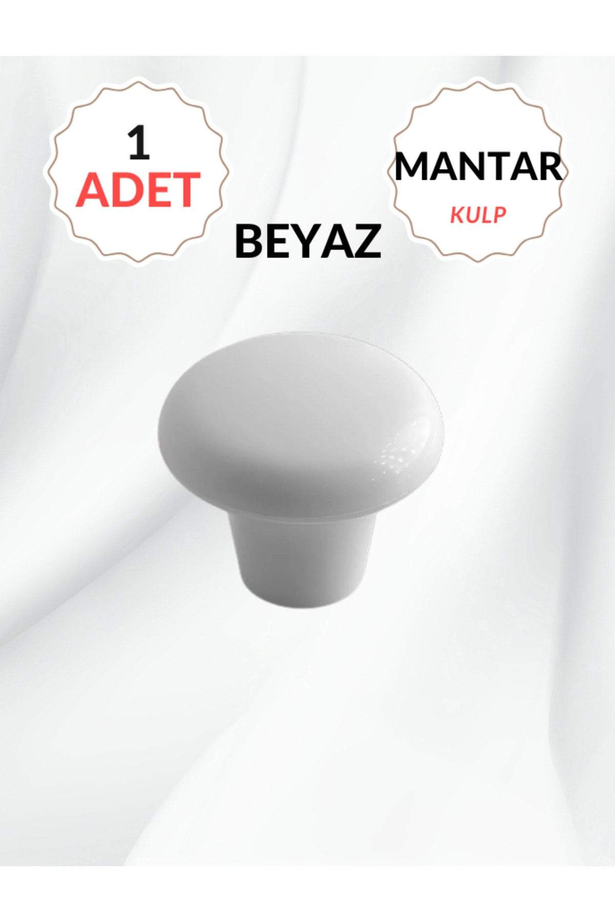 OZKUVVET Mantar Plastik Düğme Beyaz Yuvarlak Mobilya Çekmece Düğme Kulp – Dayanıklı Ve Şık Tasarım