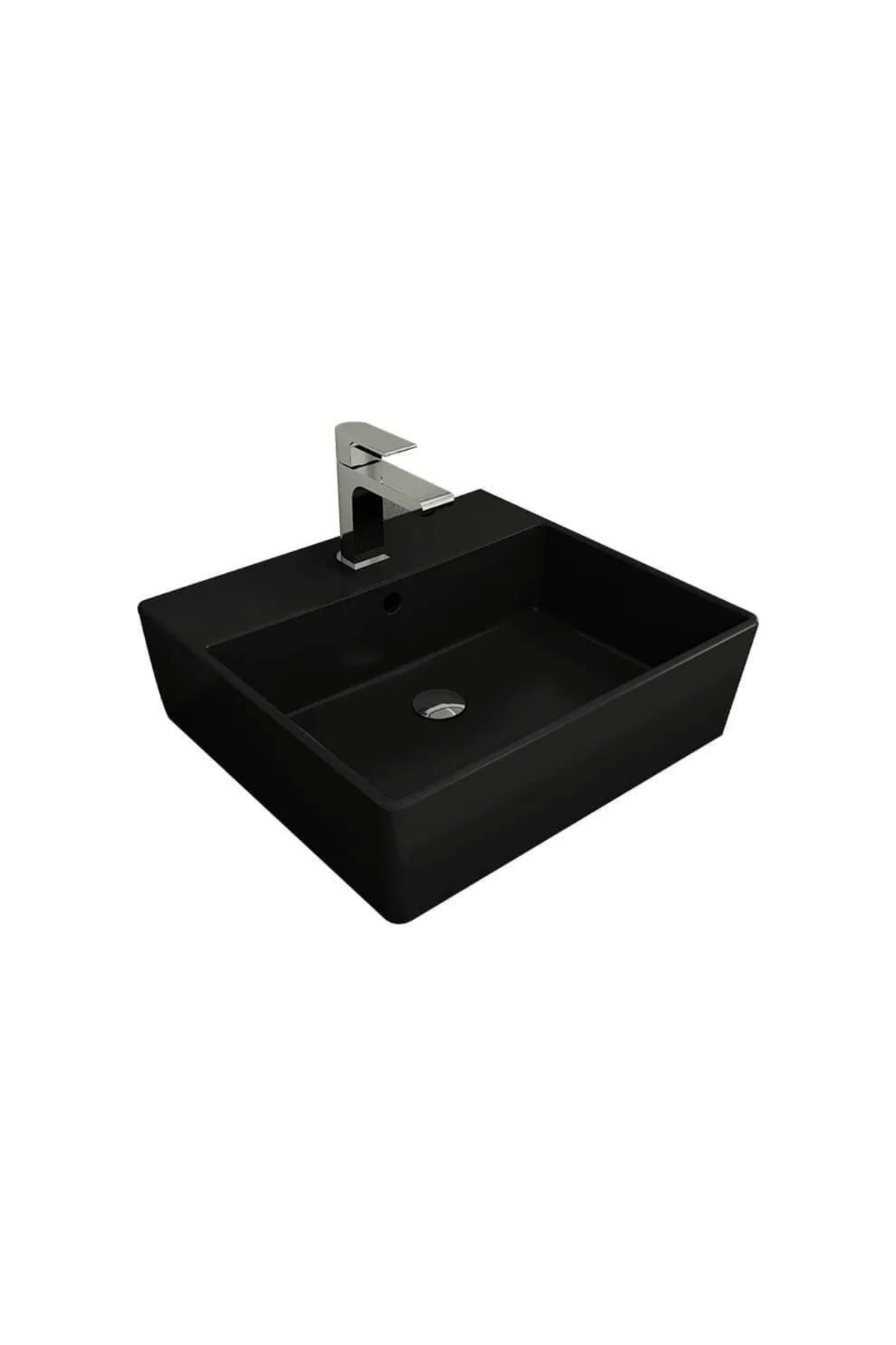 Milano 50 Cm Çanak Lavabo Batarya Delikli Mat Siyah 1216-004-0126