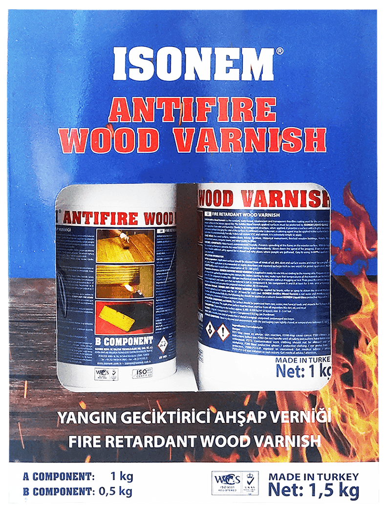 İSONEM ANTI FIRE WOOD VARNISH YANGIN GECİKTİRİCİ VERNİK 1,5KG