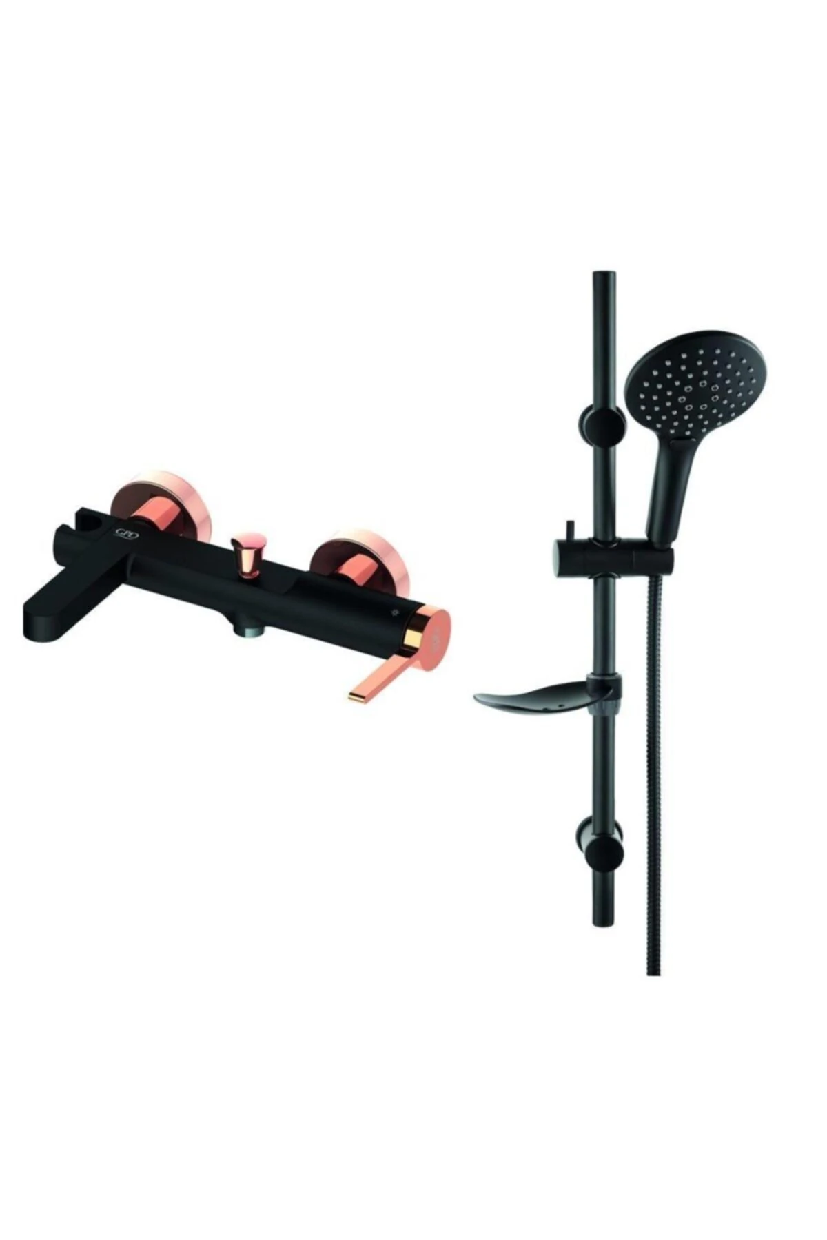 Gildo Mbb165-s-r Banyo Bataryası Siyah Rose Gold + Dst57-s Siyah Duş Seti