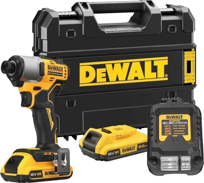 DEWALT DCF840D2T 18V 2.0AH Li-Ion Kompakt Kömürsüz Çift Akülü Darbeli Tornavida