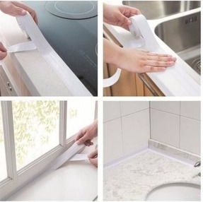 OZKUVVET Duş Pvc Lavabo Küvet Tezgah Kenar Banyo Mutfak Pencere 3,2 mt Su Sızdırmaz Geçirmez Yalıtım Bant
