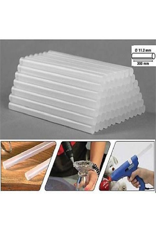 Kalın Şeffaf Sıcak Mum Silikon 11.3 MM 30CM 10 Adet