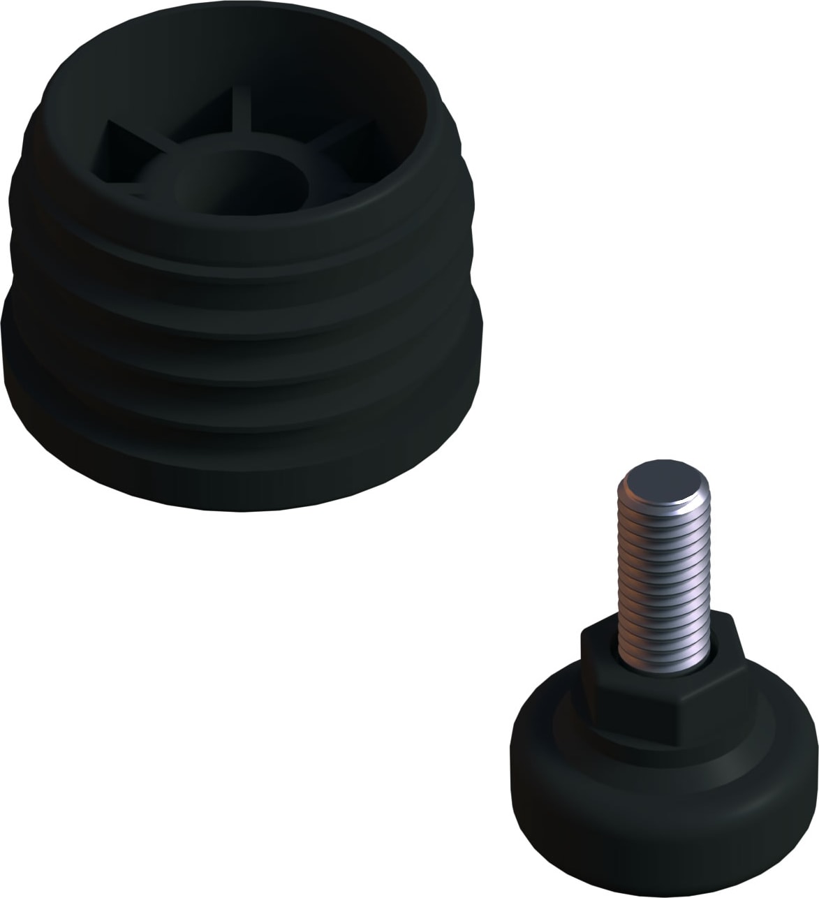 Ayarlı Vidalı Plastik Profil Rotil Ayak 51 mm