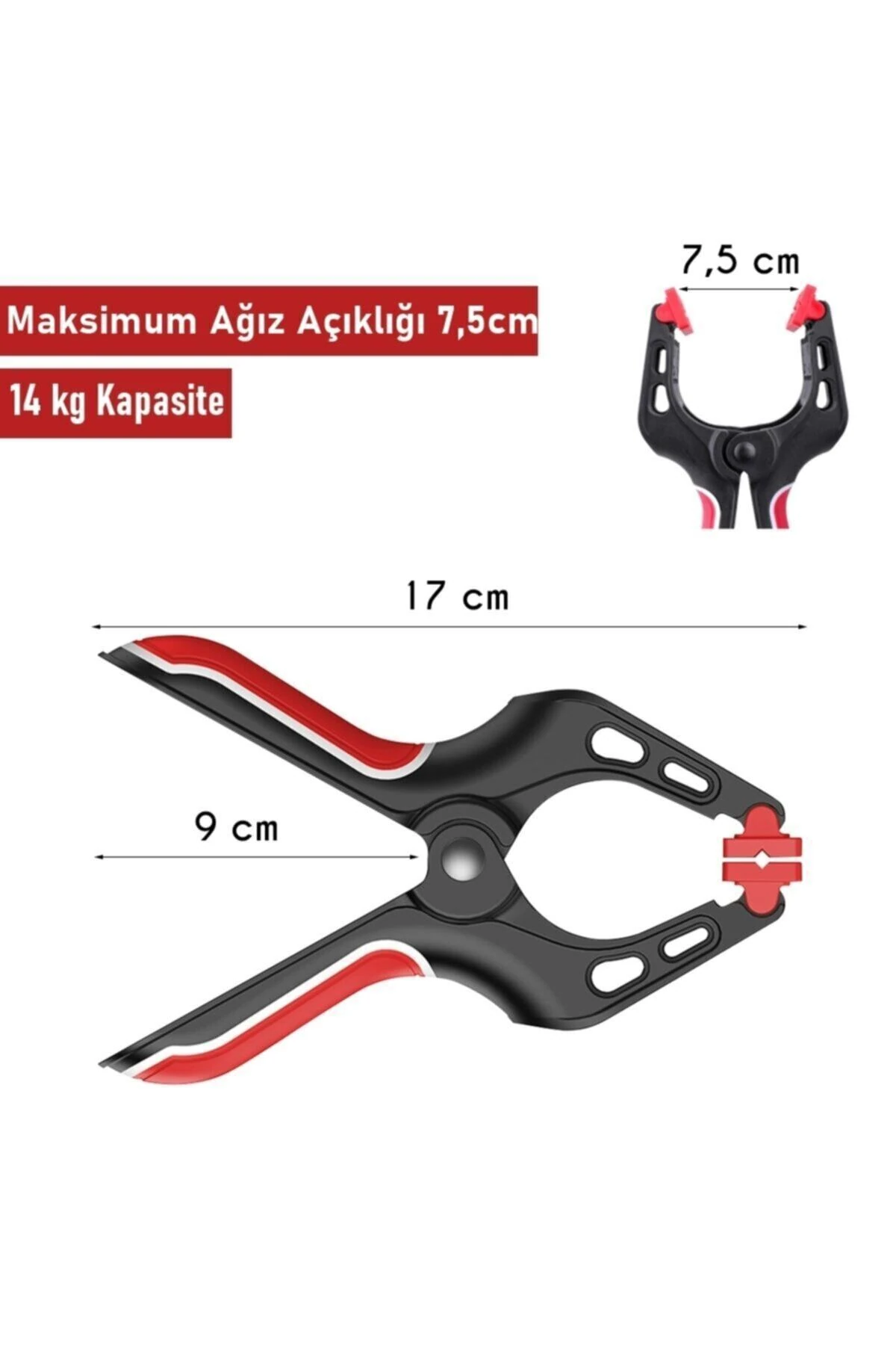 Yaylı Mandal Tipi Büyük Plastik Marangoz Hobi Işkencesi Kıskaç Mandal Işkence 75mm