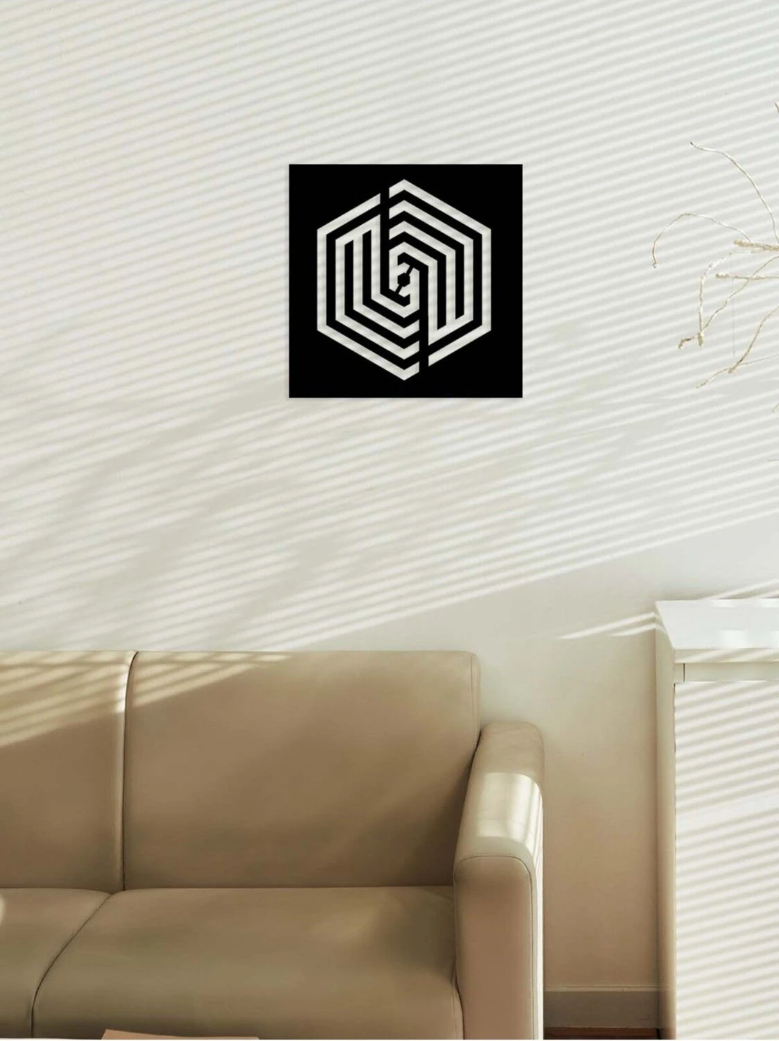 -Allah Islami Metal Tablo - Islami Ev Dekorasyonu - Dini Duvar Tabloları - 50 X 50 - Cm - Sıyah-Islm-136