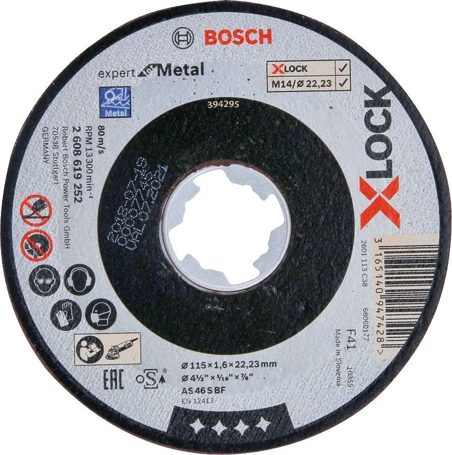 BOSCH - X-Lock - 115*1,6 mm Expert Serisi Düz Metal Kesme Diski (Taş) 2608619252