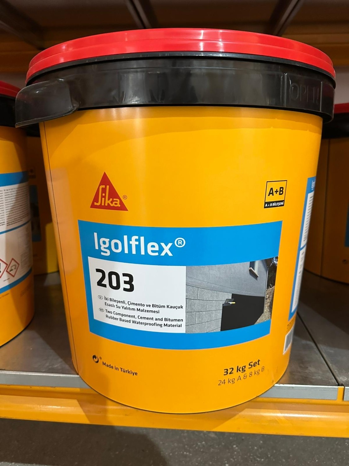 IGOLFLEX-203 Iki Bileşenli, Bitüm Kauçuk ve Çimento Esaslı Su Yalıtım Malzemesi 32KG(SET)