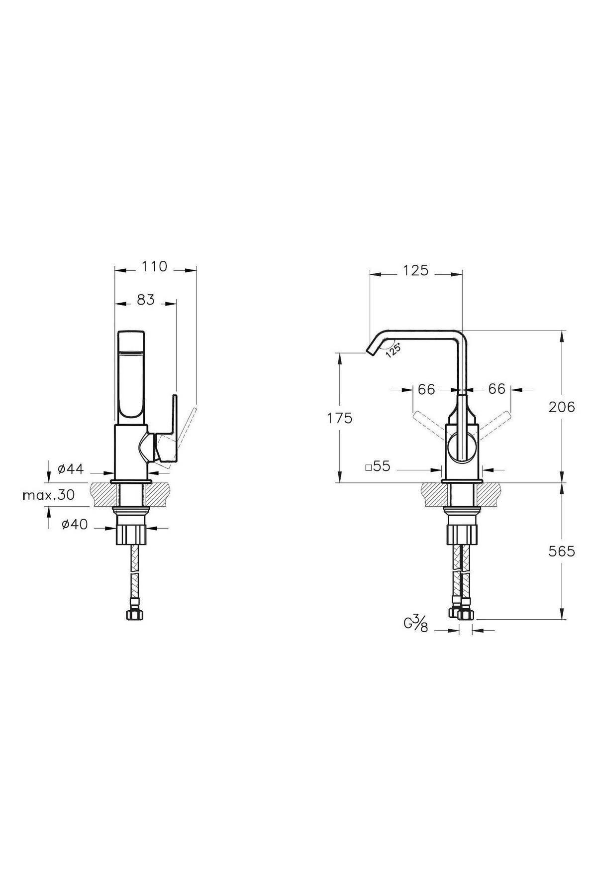 Yeni Suit Lavabo Bataryası(yandan) A42616