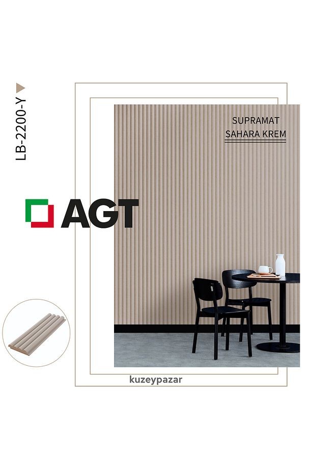 AGT Duvar Lambri Profili Lb 2200- SAHARA KREM