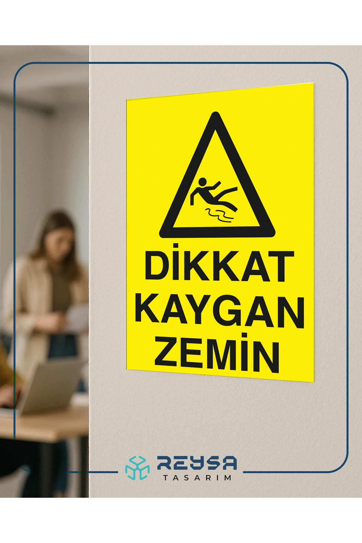 Dikkat Kaygan Zemin 21x35 Arkası Arkası Yapışkanlı Sticker