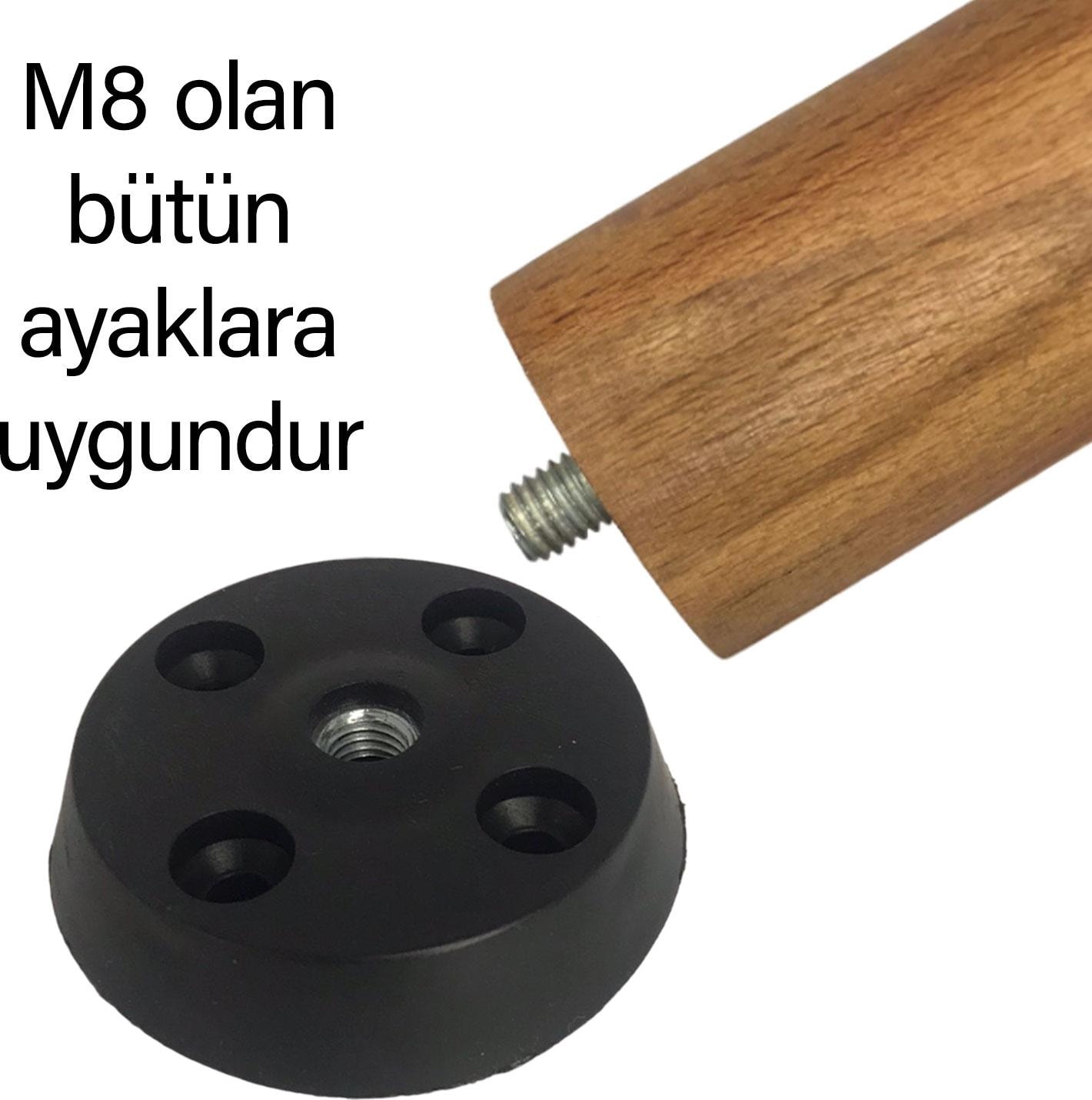 Düz Ayak Tabanı Siyah Mobilya Masa Sehpa Ayağı Bağlantı Aparatı Plastik