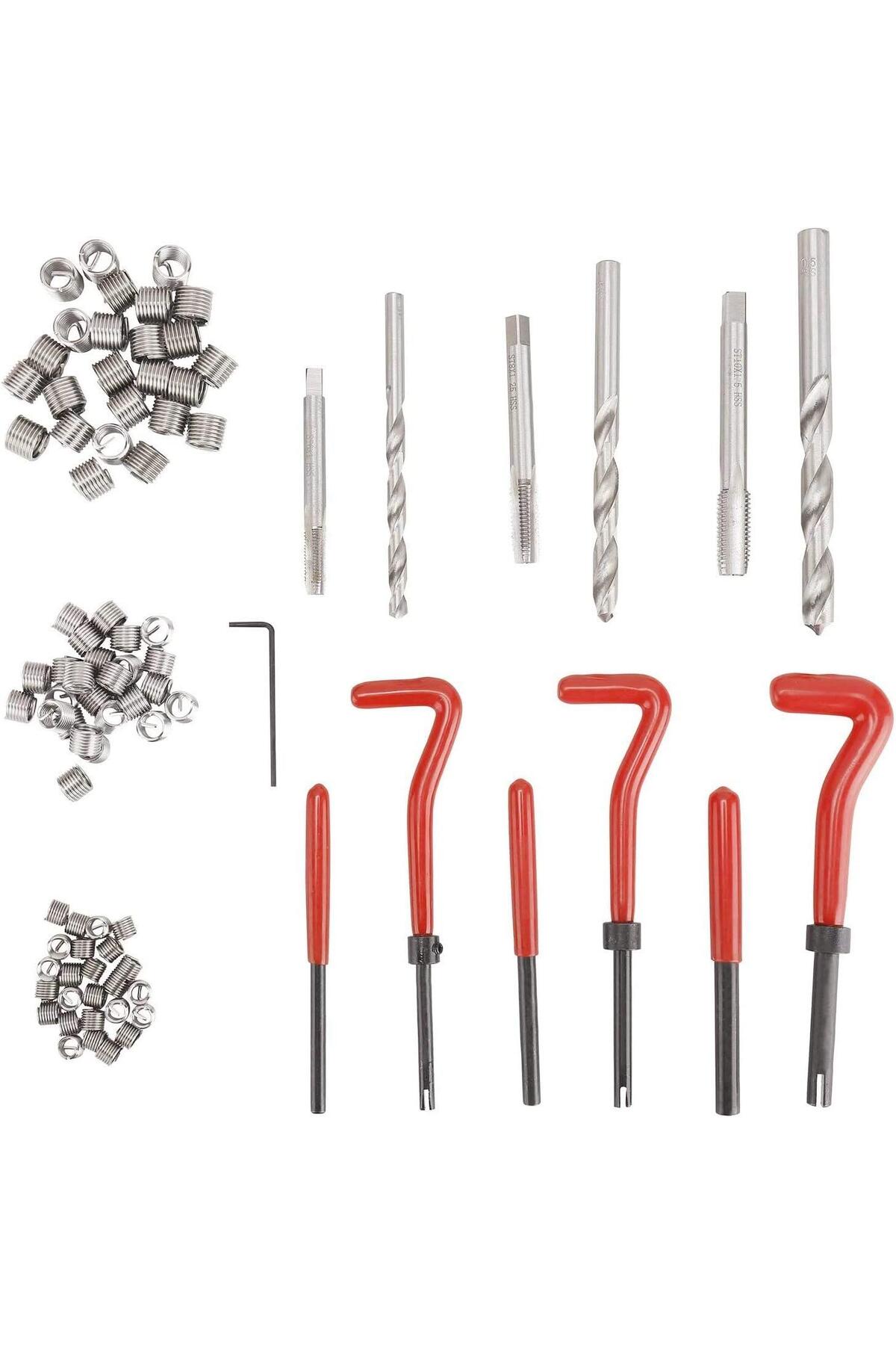 88 Parça Diş Açma Helicoil Vida Tamir Onarım Seti M6 M8 M10 Profesyonel 1. Kalite