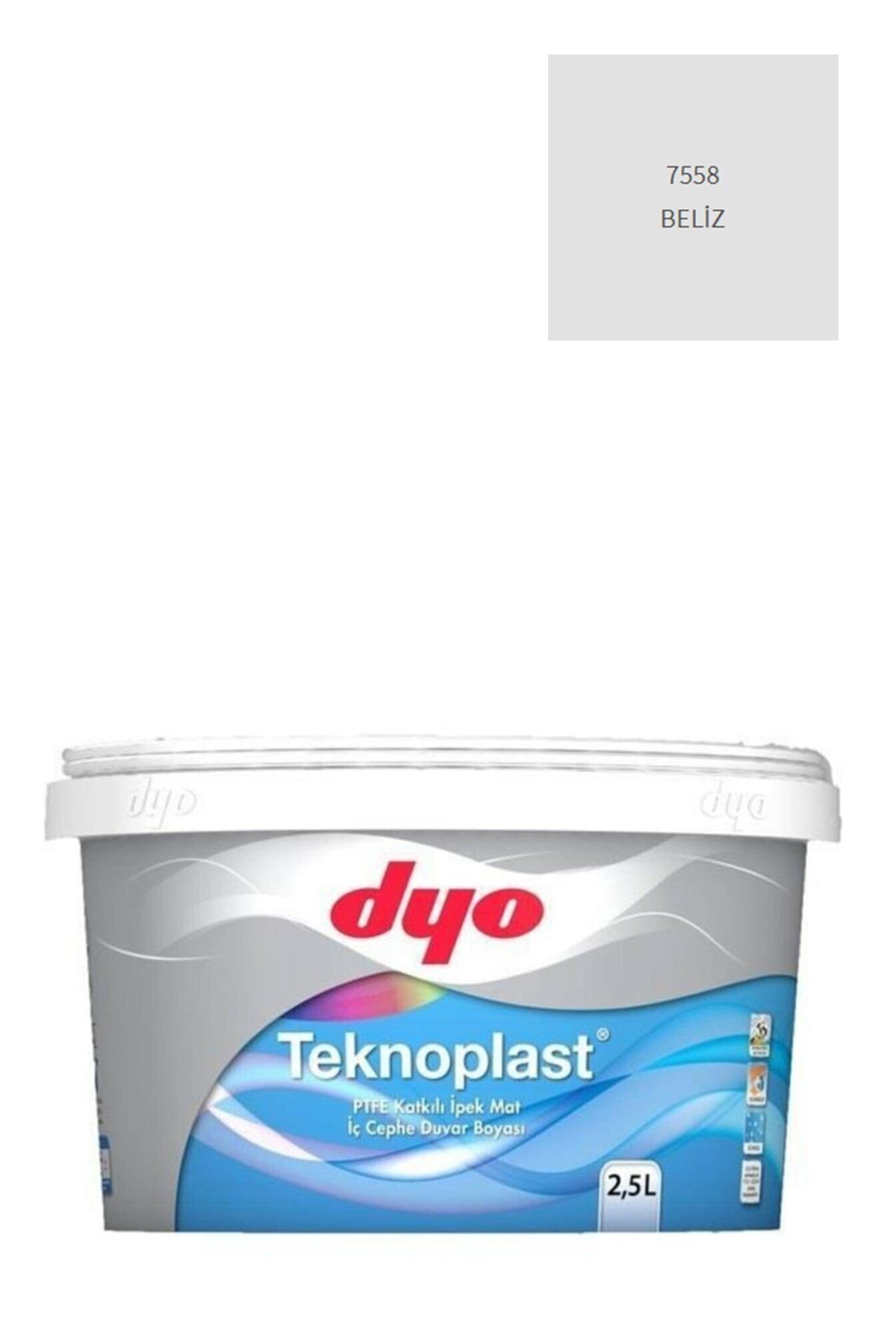 Teknoplast Teflonlu Antibakteriyel Ipek Mat Iç Cephe Duvar Boyası 7558 Beliz 2,5 lt