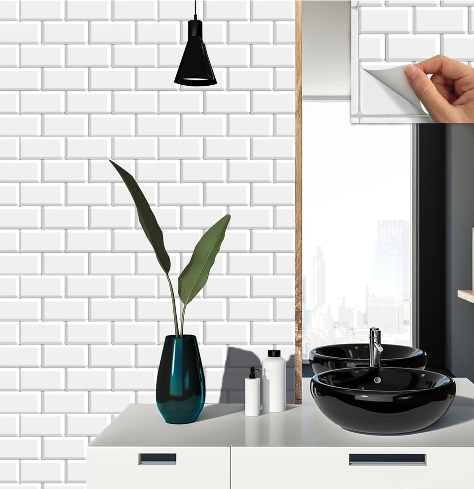 Kendinden Yapışkanlı Metro Karo Desenli Kesilebilir Pvc Karo 30X30 cm (33 Adet) 3m2