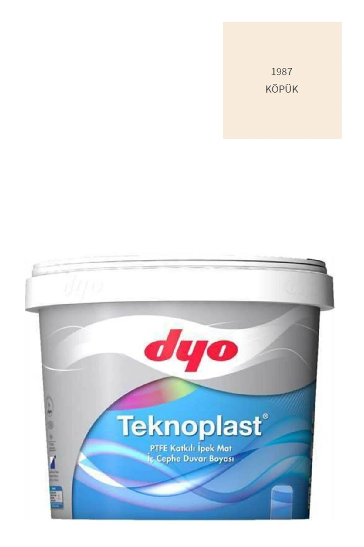 Dyo Teknoplast Teflonlu Antibakteriyel Ipek Mat Iç Cephe Duvar Boyası 1987 Köpük 7,5 Lt